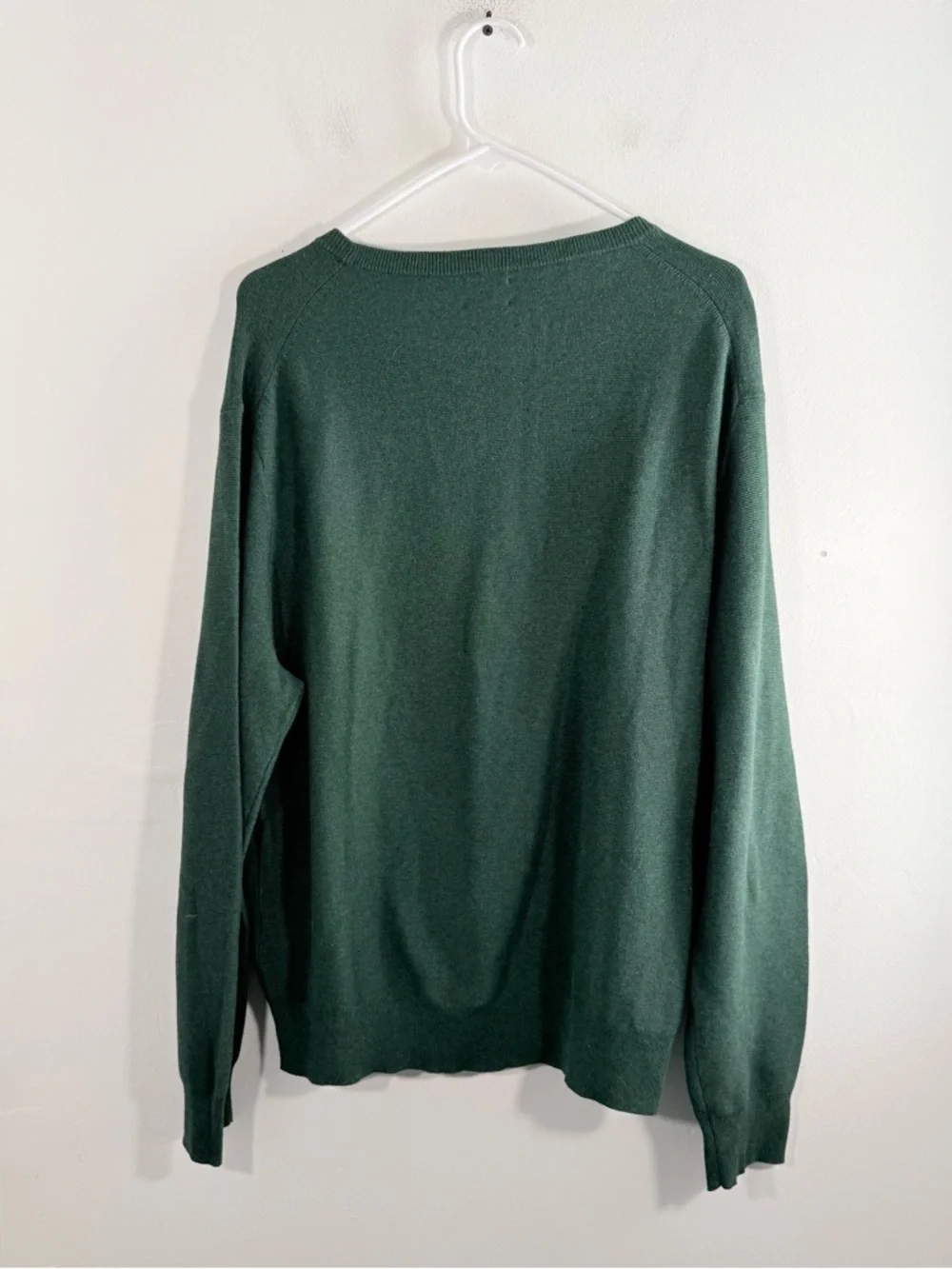 J. Crew 100% Cotton Crewneck Sweater Garter Stitch Military Green H6060 Large